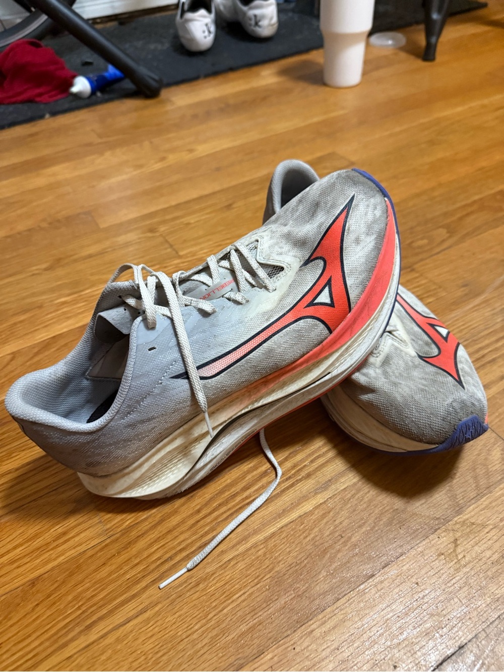 Mizuno Men’s wave Rebellion 3 Running Shoe - Gray/Orange